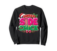 Santa's Side Chick Citation de Noël Amusante pour Femme Sweatshirt