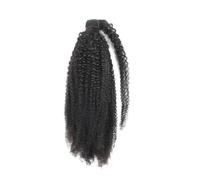Santé Afro Kinky Curly Wrap Around Extensions de cheveux humains Remy 45,4 à 61,6 cm, extension de queue de cheval longue, soins personnels (45 cm)