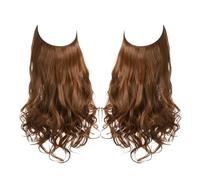 Santé Extensions de cheveux synthétiques sans clips, cheveux synthétiques, ondulés, bouclés, faux postiche pour femme soins personnels (cuivre auburn, 45 cm)