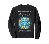 Santé mentale et Physique Égalité Art Floral Cerveau Sweatshirt