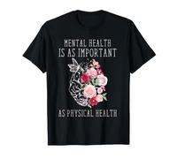 Santé mentale et Physique Égalité Art Floral Cerveau T-Shirt