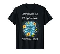 Santé mentale et Physique Égalité Art Floral Cerveau T-Shirt
