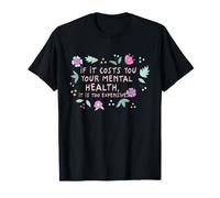 Santé mentale Self Care Protect Your Peace Citation Florale T-Shirt