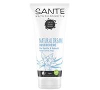 SANTE Naturkosmetik Natural Dreams Crème de douche bio à la vanille et à l'huile de coco bio, végétalien, gel douche douloureux et naturel pour une peau douce et souple 200 ml