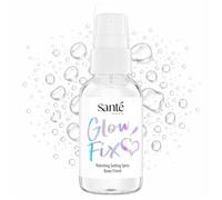 Santé naturally. Glow Fix Spray 3 en 1 avec extrait de squalane, glycérine et banane - Fixe le maquillage, hydrate et laisse une finition rosée - Végétalien et sans alcool - 50 ml