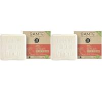SANTE Naturkosmetik Après-shampoing ferme pour cheveux secs, formule végétalienne à la mangue et à l'aloe vera bio, après-shampoing hydratant solide, 1 x 60 g (Lot de 2)