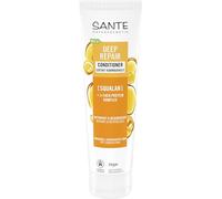 Sante Naturkosmetik Deep Repair Après-shampoing Squalan + complexe protéiné 3 couches - Après-shampoing végétalien et hydratant pour cheveux souples - Soin pour cheveux secs et abîmés - 150 ml