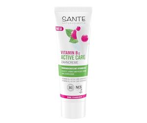 SANTE Naturkosmetik Dentifrice Vitamine B12 Active Care - 75 ml - Dentifrice avec fluorure, xylitol et sauge bio - Protection complète pour les dents et les gencives - Végétalien et sans dioxyde de