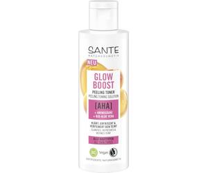 SANTE Naturkosmetik Glow Boost Peeling Toner, nettoyant clarifiant pour le visage avec AHA, acides aminés et aloe vera bio, tonique végétalien pour une peau soignée et rafraîchie 125 ml