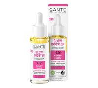 SANTE Naturkosmetik Glow Booster Sérum 2 phases - 30 ml - Avec acide hyaluronique 3D, vitamine F et huile d'amande - Soin du visage avec effet brillant - Pour tous les types de peau - Testé