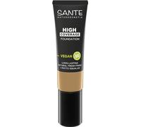 SANTE Naturkosmetik High Coverage Natural Foundation 04 Cool Beige Fond de teint végétalien avec peptides bio, avec un fort pouvoir couvrant et une finition naturelle, formule nourrissante et durable,