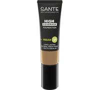 SANTE Naturkosmetik High Coverage Natural Foundation 05 Warm Beige Fond de teint végétalien avec peptides bio, avec un fort pouvoir couvrant et une finition naturelle, formule nourrissante et durable,
