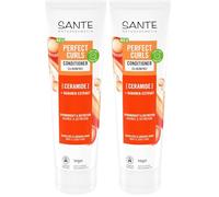 SANTE Naturkosmetik Perfect Curls Ceramide Après-shampoing hydratant avec céramides et banane 150 ml Pour cheveux bouclés et ondulés Sans silicone, doux et végétalien (Lot de 2)