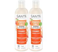SANTE Naturkosmetik Perfect Curls Shampooing Ceramide - 250 ml - Shampooing avec céramides & banane - Soin hydratant anti-frisottis pour cheveux bouclés et ondulés - Végétalien, doux et sans sulfate