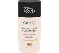 SANTE Naturkosmetik Radiant Care Fond de teint 05 beige neutre, végétalien avec peptides bio et huiles de qualité supérieure, pour une peau éclatante, formule nourrissante et durable, 30 ml