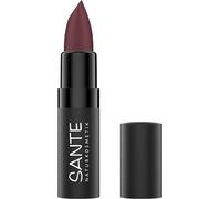 SANTE Naturkosmetik Rouge à lèvres ultra mat 08 Vibrant Plum, rouge à lèvres mat poudré dans un ton prune pour une finition naturelle, soin des lèvres au squalane et à l'acide hyaluronique, 4,55 g