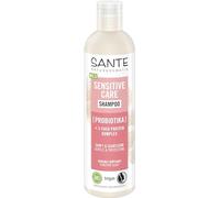Sante Naturkosmetik Sensitive Care Shampooing probiotiques + complexe triple protéines, shampoing végétalien pour cheveux renforcés et hydratés, convient pour un cuir chevelu sensible, 250 ml