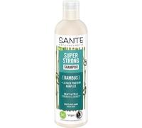 SANTE Naturkosmetik Super Strong Shampooing à l'extrait de bambou bio + complexe protéiné triple couche - Shampooing de soin végétalien avec ingrédients naturels - Renforce les cheveux fragiles et