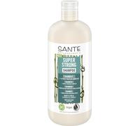 Sante Naturkosmetik Super Strong Shampooing à l'extrait de bambou bio + complexe protéiné triple épaisseur, shampoing végétalien avec ingrédients naturels, renforce les cheveux fragiles et affaiblis