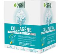 Santé Verte Collagène Hautement Dosé Type 1 Et 3 Goût Citron 30 Sticks