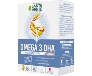 Santé Verte Oméga 3 DHA Hautement Dosé 1000mg 60 Capsules