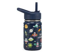 SANTECO 350ml/12oz Bouteilles d'eau pour Enfants, Bouteille Acier Inoxydable Isotherme avec Paille sans BPA et Anti-fuite Réutilisable pour Transport Facile à l'école