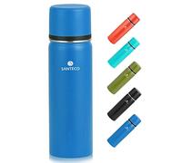 SANTECO Bouteille Isotherme en Acier Inoxydable 1L, 500ml - Bouteille Thermo avec Tasse - Thermo Café Double Paroi au Travail, Voyage, Ideal pour Thé et Eau, Sans BPA - Boissons Chaudes ou Froides