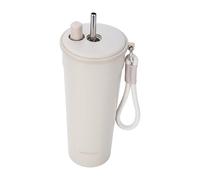 SANTECO Gobelet isotherme sous vide de 700 ml en acier inoxydable, large ouverture, anti-fuite, sangle de transport pop-up, garde les boissons chaudes ou froides, idéal pour la maison, le bureau, les