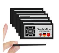 Santek EZ Sign NFC E-Paper Badge nominatif numérique - Mises à jour illimitées des applications, écran 4 couleurs sans piles, réutilisable, Android/iOS/PC (noir, 6 pièces, sans support et clip inclus)