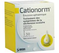 Santen Cationorm Émulsion Ophtalmique Hydratante Et Lubrifiante 30 Unidoses