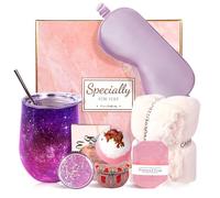 Santentre Coffret Cadeau Femme - 8PCS, Mug 360ml, Bougies Parfumées, Bombe de Bain, Ensemble de Soins de Bain pour Anniversaire, Maman, Couple, Fille, Épouse, Amie, Personnalisé