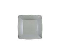Santex - 10 Assiettes Carton Bio CARRÉES 18CM Argent