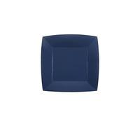 Santex - 10 Assiettes Carton Bio CARRÉES 18CM Bleu Marine