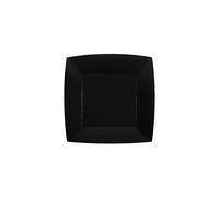 Santex - 10 Assiettes Carton Bio CARRÉES 18CM Noir