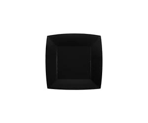 Santex 10 ASSIETTES CARTON BIO CARRÉES 18CM NOIR