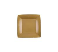 Santex 10 ASSIETTES CARTON BIO CARRÉES 18CM OR