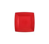 Santex 10 ASSIETTES CARTON BIO CARRÉES 18CM ROUGE