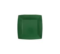 Santex - 10 ASSIETTES CARTON BIO CARRÉES 18CM VERT FONÇÉ