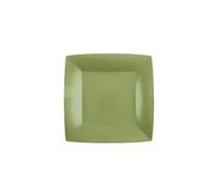 Santex 10 ASSIETTES CARTON BIO CARRÉES 18CM VERT OLIVE