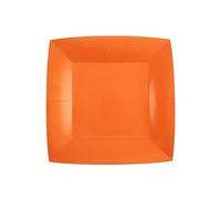 Santex - 10 Assiettes Carton Bio CARRÉES 23CM Orange