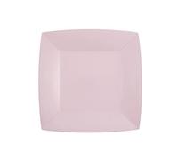 Santex 10 ASSIETTES CARTON BIO CARRÉES 23CM ROSE CLAIR
