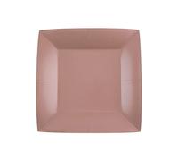 Santex - 10 Assiettes Carton Bio CARRÉES 23CM Rose Gold
