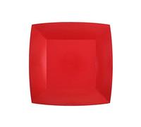 Santex 10 ASSIETTES CARTON BIO CARRÉES 23CM ROUGE