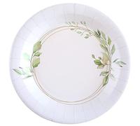 Santex 10 ASSIETTES CARTON BONHEUR 22.5CM BLANC VERT