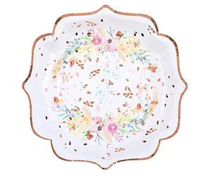 Santex 10 Assiettes Carton Mariage Fleur 21CM Multicolore