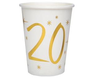 Santex 10 gobelets Anniversaire 20 Or
