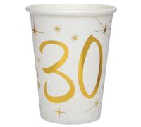 Santex Gobelets Anniversaire 30 ans – Lot de 10 Or métallisé