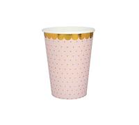 Santex - 10 GOBELETS Carton À Pois Or Chic 27CL Rose