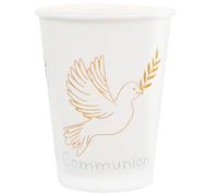 Santex - 10 GOBELETS Carton Colombe Brin Communion 27CL Or