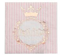 Santex Serviettes de table jetables Couronne Princesse 20 pièces 25 cm Rose Gold